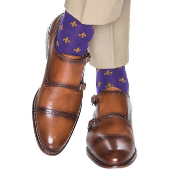 Purple and Gold Fleur di Lis