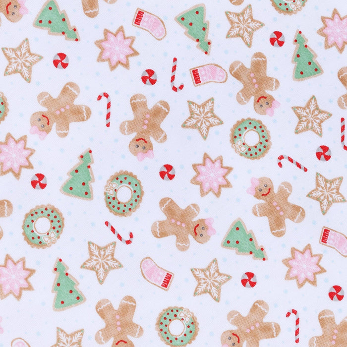 Frosted Wonderland Print Ruffle Footie - Pink