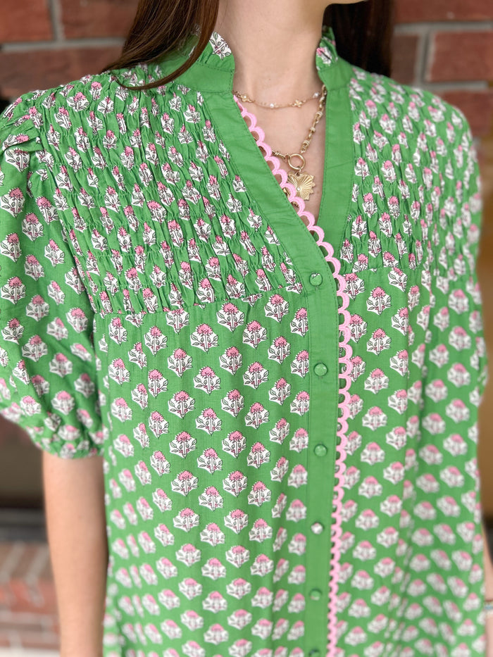 Harmony Green Midi Dress