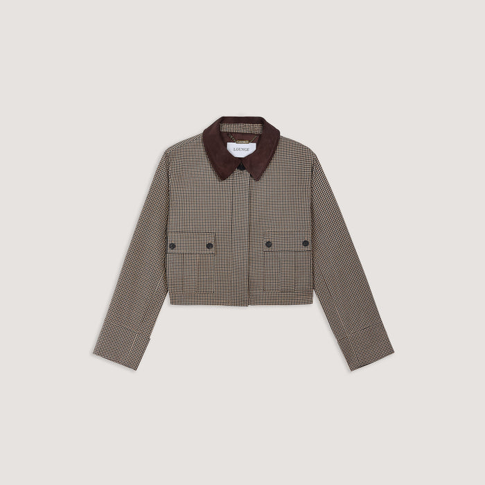 Houndstooth Jacket - Brown