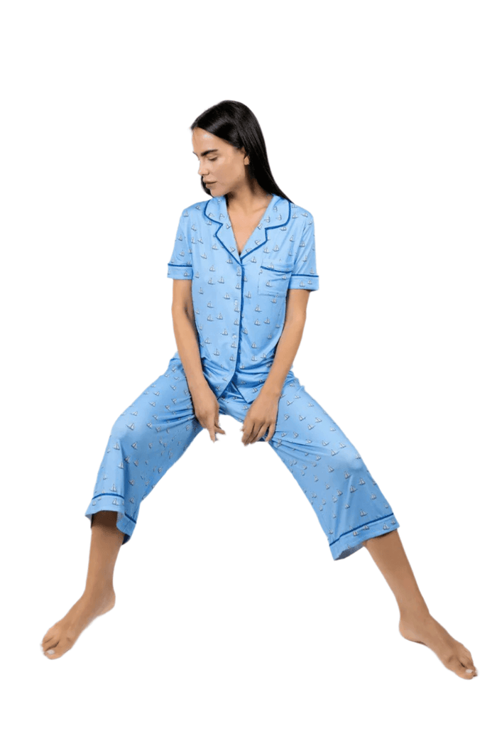 Aspen Dream Jolene Cropped Pajama Set in Antigua