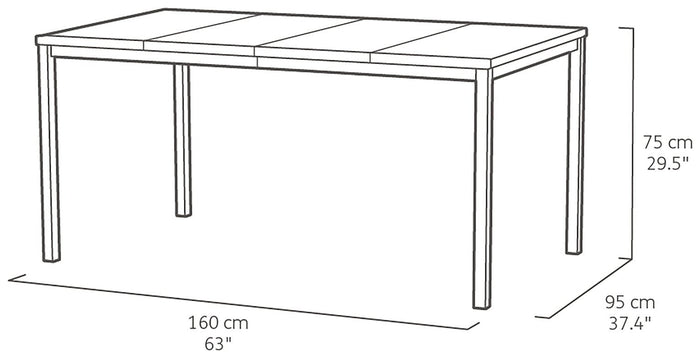 Keter Porto 6 Seater Rectangular Garden Table - Natural | Outdoor Furniture