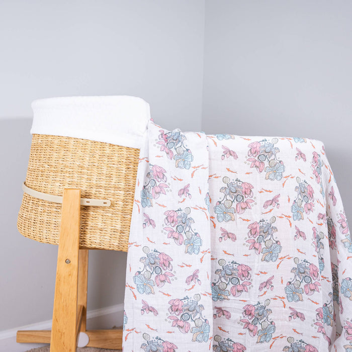 Little Lotus Bloom Muslin Swaddle Blanket