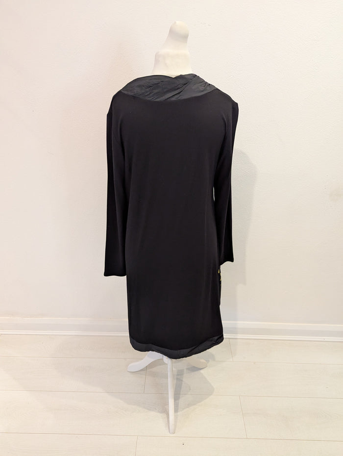 Luukaa Black/Green Godet Dress 14