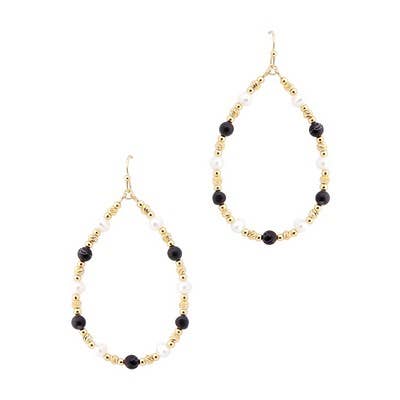 MB - Rap Black Pearl Teardrop Earrings