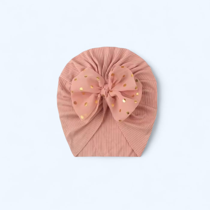 Pink Turban Soft Bow knot Baby Hat image 1