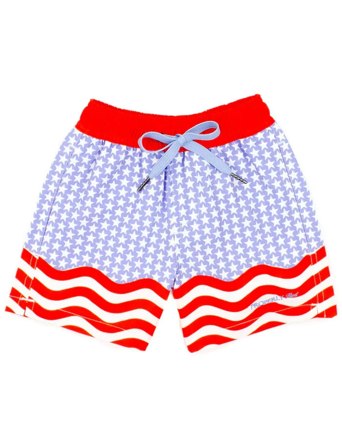 Properly Tied Boys Riviera Swim Trunk - Freedom