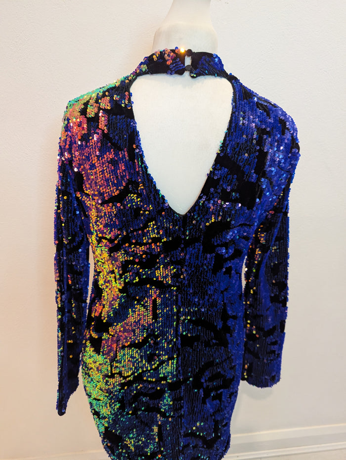 Red Herring Blue Sequin Dress 14