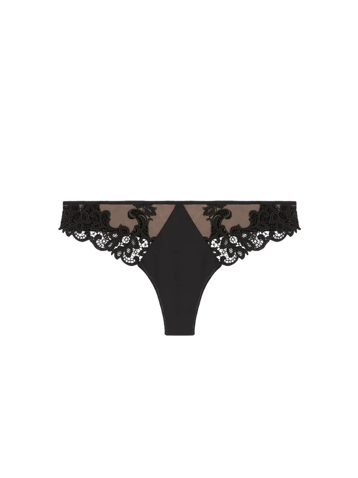 Simone Perele Saga Thong in Noir Tattoo product view