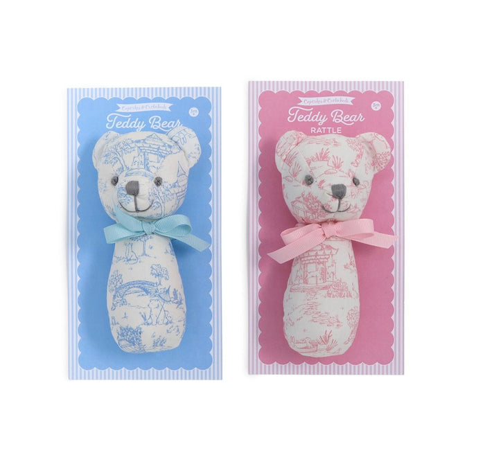 Toile Teddy Bear Rattle