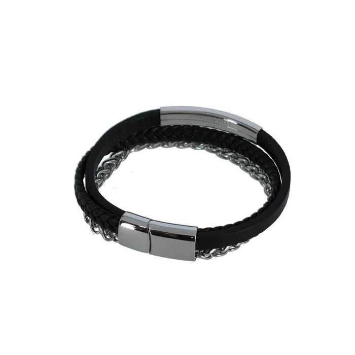Black with Silver Metal