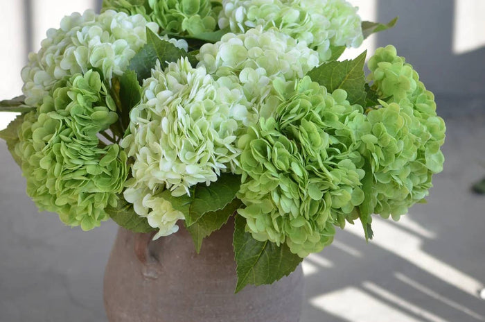 18" Realistic Real Touch Artificial Hydrangea Stem: Soft Blue