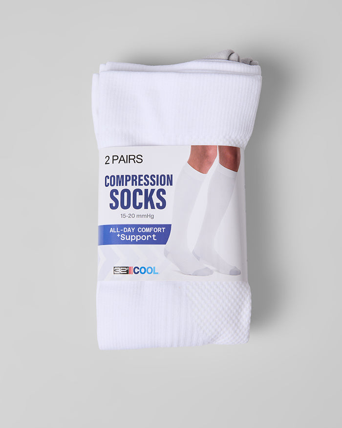 32 Degrees White  _ 2 Pack Compression Socks