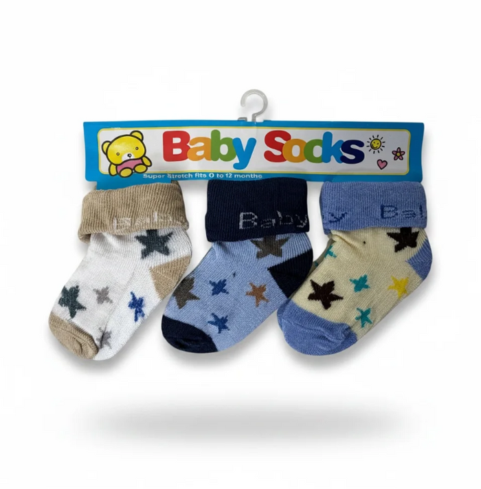 Three pack star baby socks