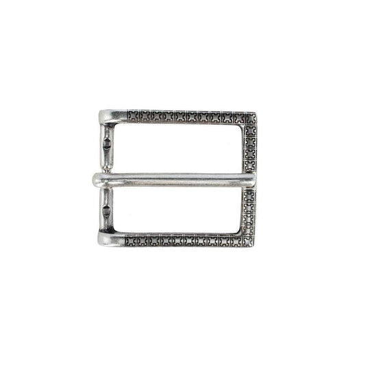 30mm Lasered Patterned Solid Brass Italian Harness Belt Buckle
