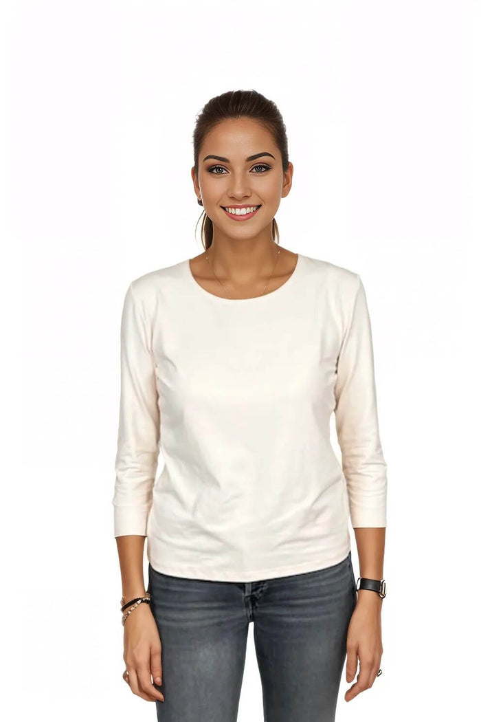 Only Hearts 3/4 Sleeve Crewneck Shirt in Pink Salt