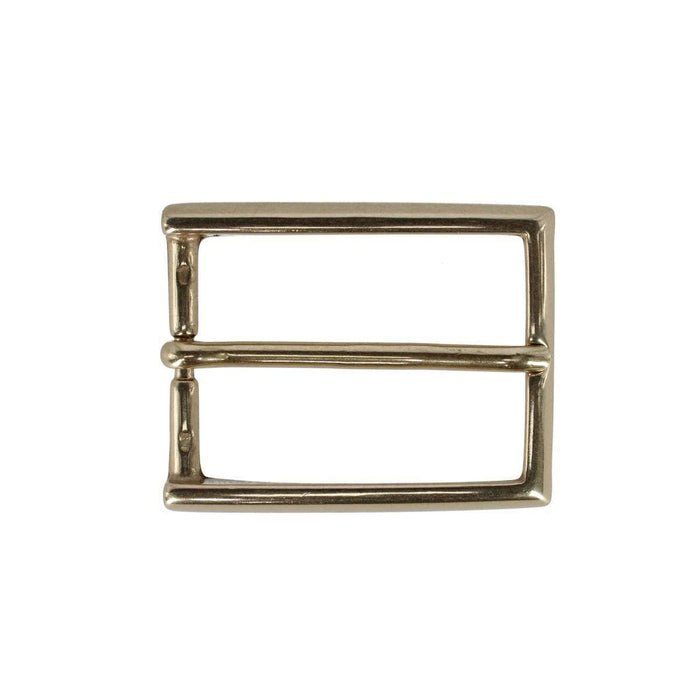 35mm Italian Classic Rectangular Solid Brass Harness Belt Buckle