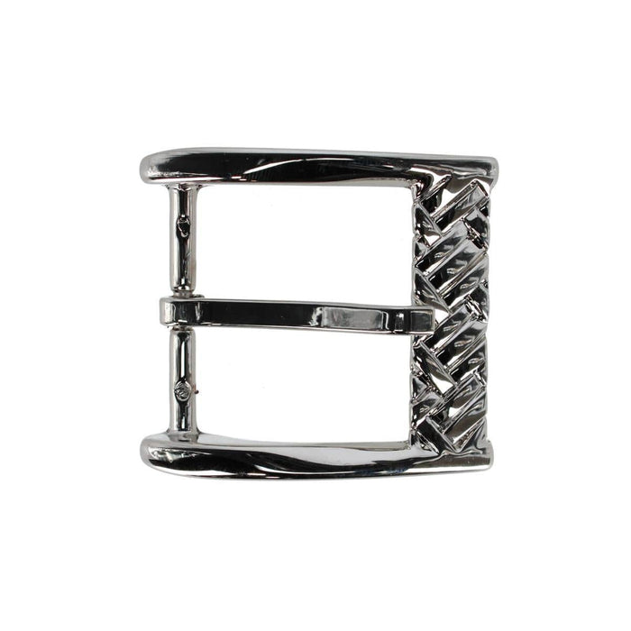 40mm Solid Brass Basketweave Design Italian Harness Belt Buckle