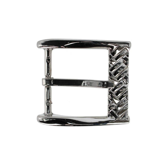 40mm Solid Brass Basketweave Design Italian Harness Belt Buckle