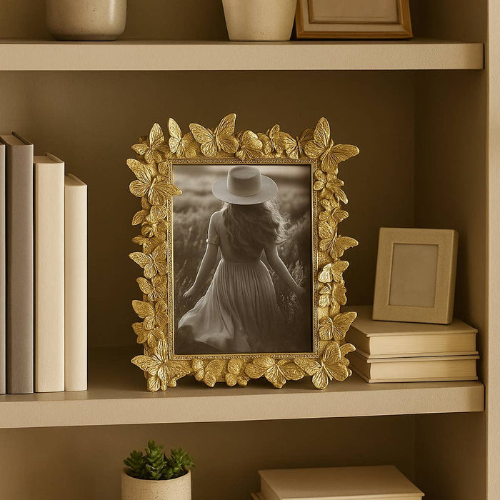 5x7 Gold Butterfly in Bloom Photo Frame