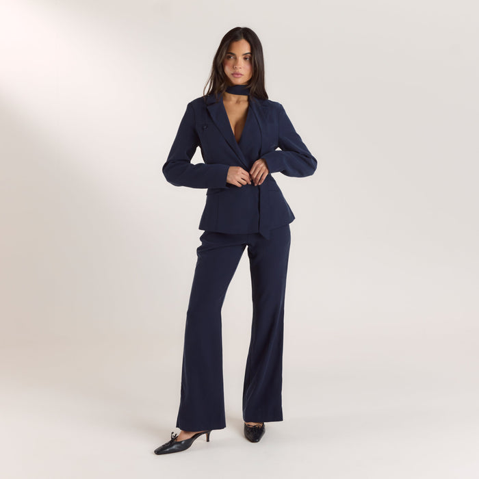 90s Straight-Leg Trousers - Navy