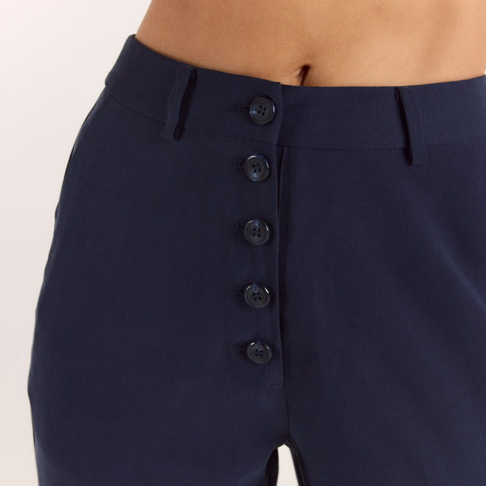 90s Straight-Leg Trousers - Navy