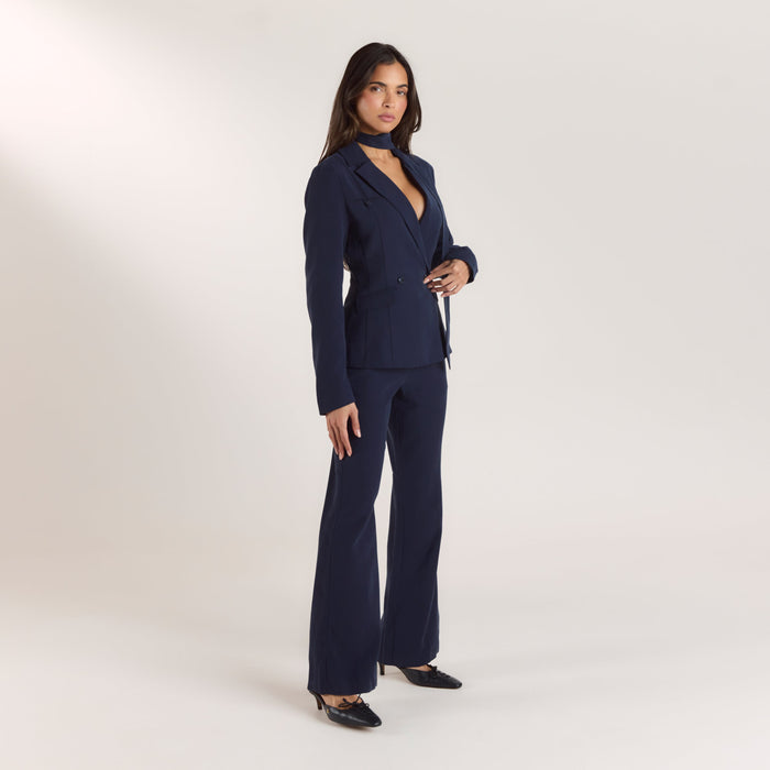 90s Straight-Leg Trousers - Navy