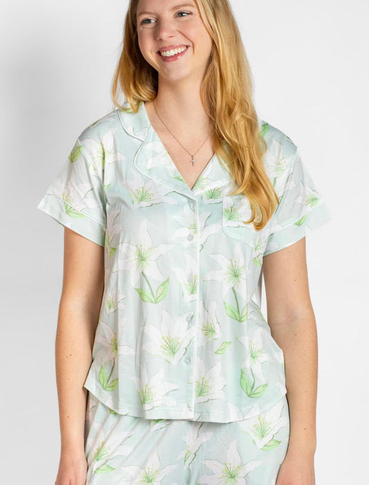 Peace Lily Royal Standard Short Sleeve Pajama Top