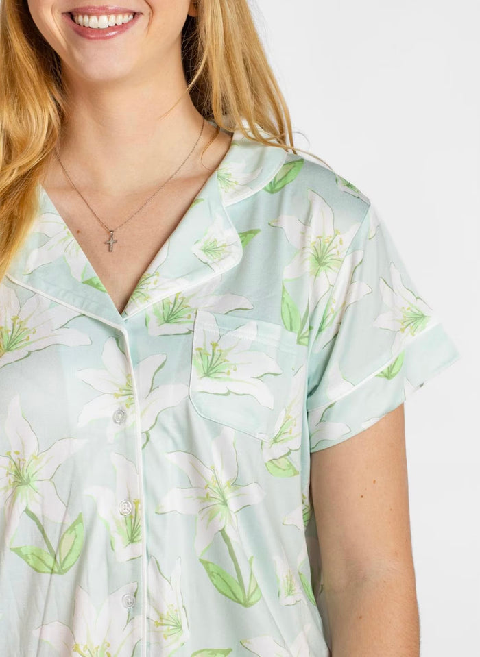 Peace Lily Royal Standard Short Sleeve Pajama Top