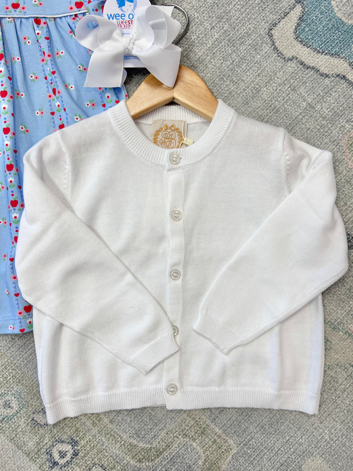 Cambridge Cardigan - Pearlized Buttons - Worth Ave White