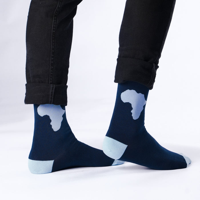 Africa (Blue) Bamboo Socks