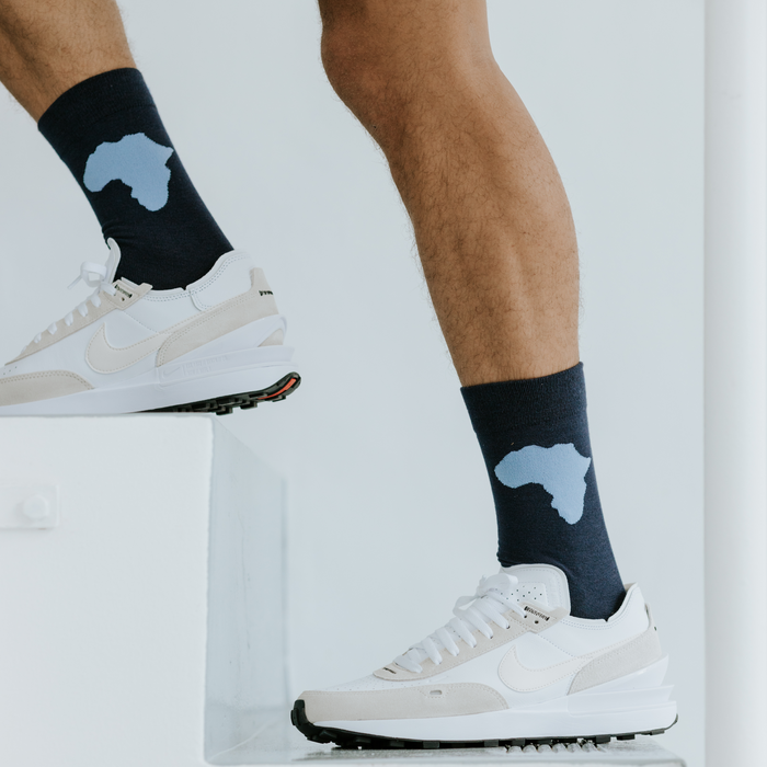 Africa (Blue) Bamboo Socks