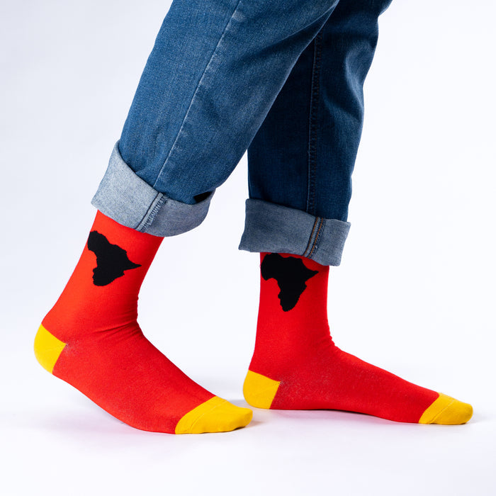 Africa (Red) Bamboo Socks