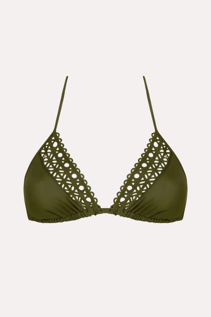 Lise Charmel Ajourage Couture Triangle Bikini with Ties in Avocado