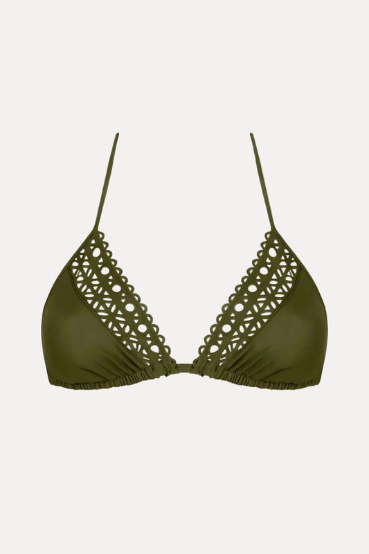 Lise Charmel Ajourage Couture Triangle Bikini with Ties in Avocado