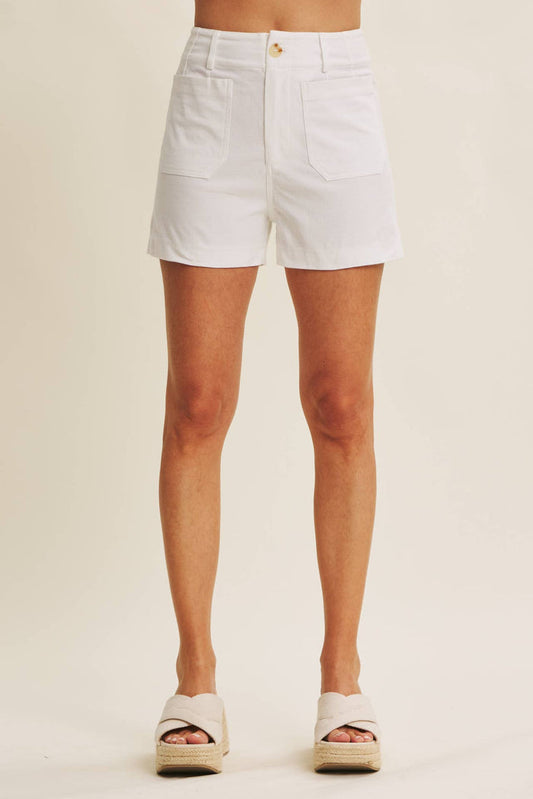 All Day Comfort Off White Shorts