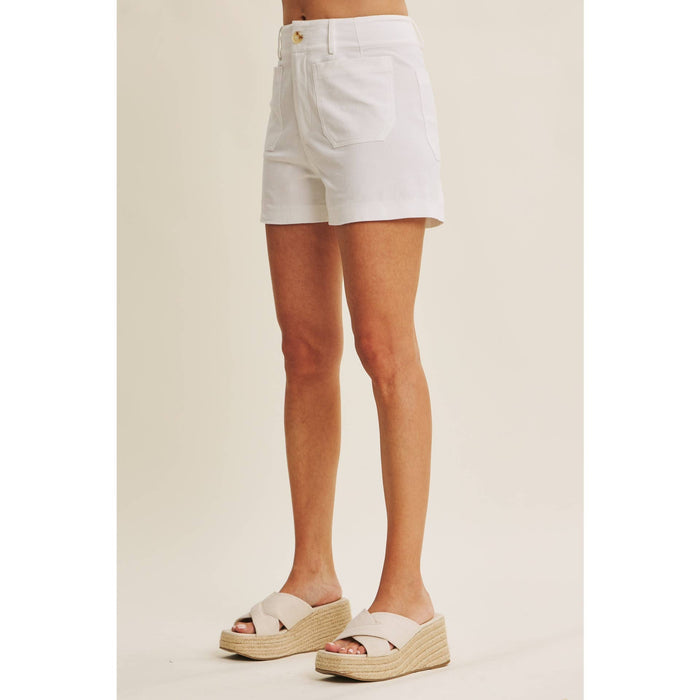 All Day Comfort Off White Shorts