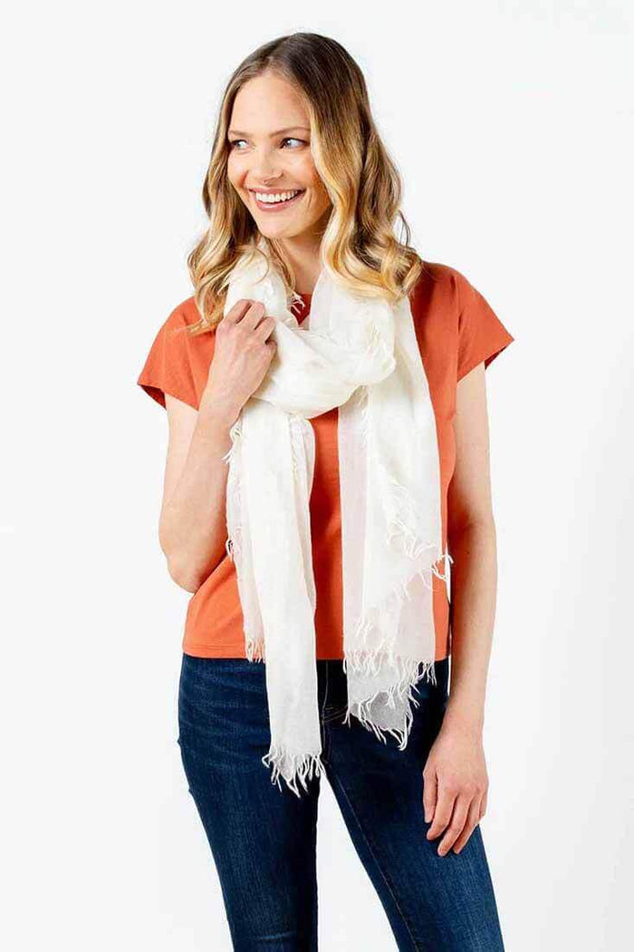 Alpine Cashmere Alta Shawl Color: Oyster, Ebony, Silver, Ballet, Ice, Mushroom  at Petticoat Lane  Greenwich, CT