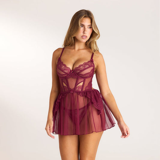 Angelica Intimates Babydoll (Set) - Berry