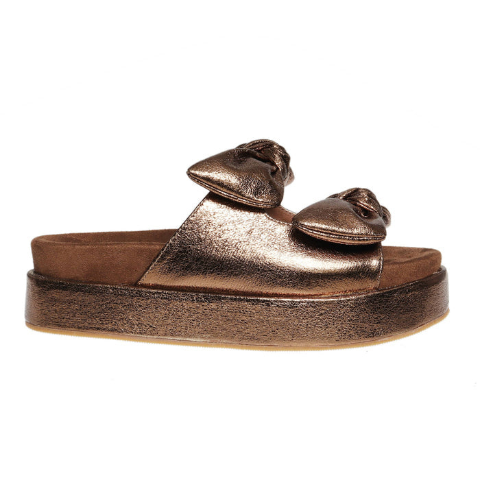 Ariel Bronze Bow Sandals