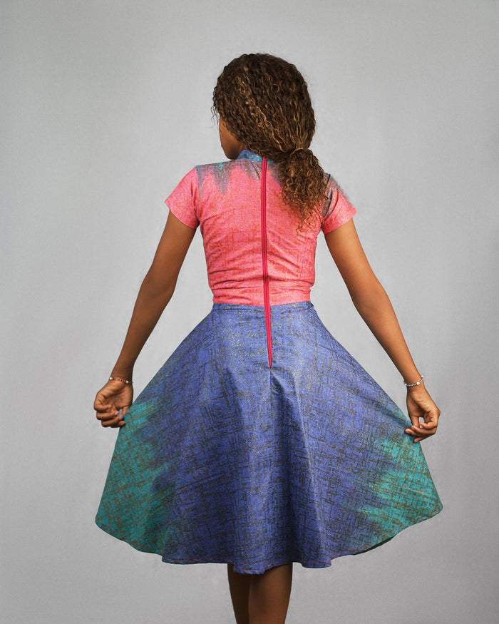 Asa Teen Girl African Print Dress (Flare dress)