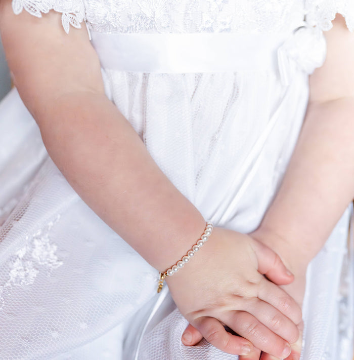 Audrey 14K Gold-Plated Pearl Baby Bracelet