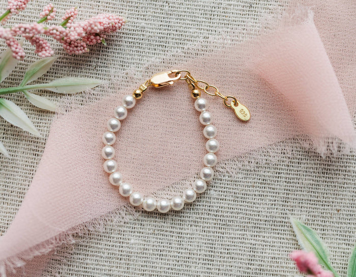 Audrey 14K Gold-Plated Pearl Baby Bracelet