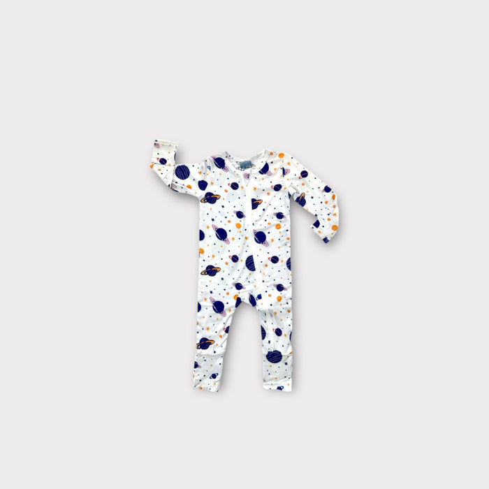 Bamboo Outer Space Sleeper – Soft Baby Pajamas with Fun Space Print image 2