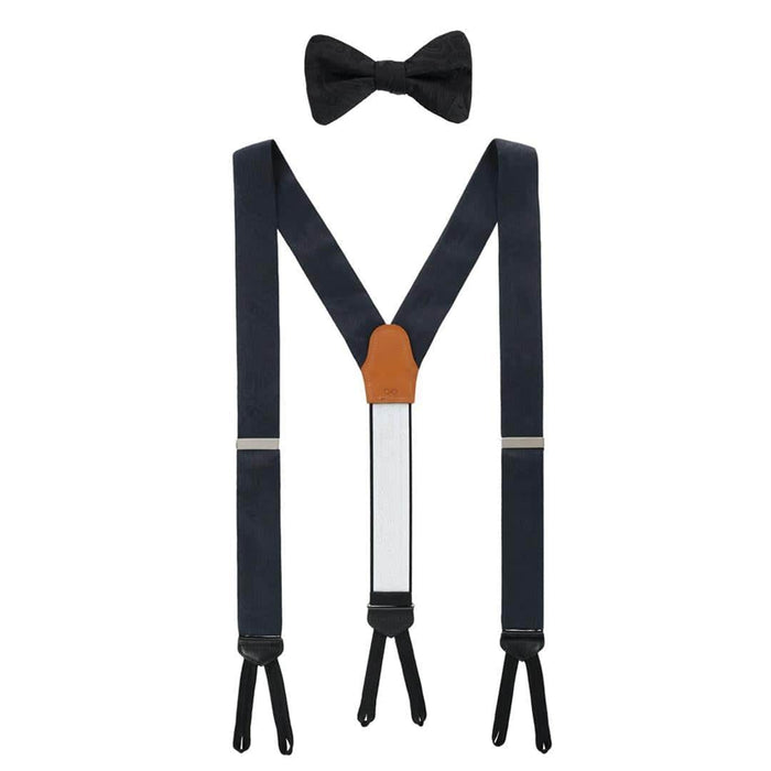 Banbury Tone on Tone Paisley Silk Braces and Bow Tie Set