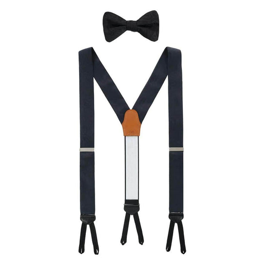 Banbury Tone on Tone Paisley Silk Braces and Bow Tie Set
