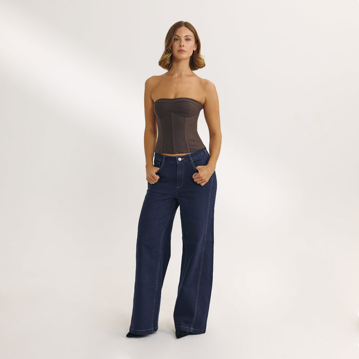 Bandeau Corset Top - Dark Brown