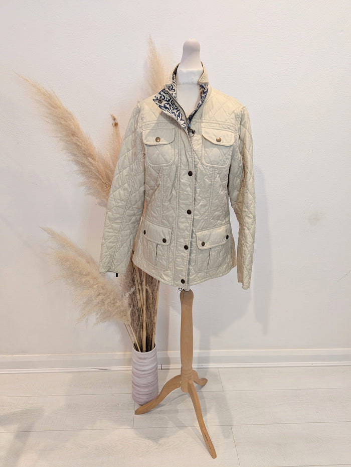 Barbour  Pearl Manderston cream quilted jacket 10