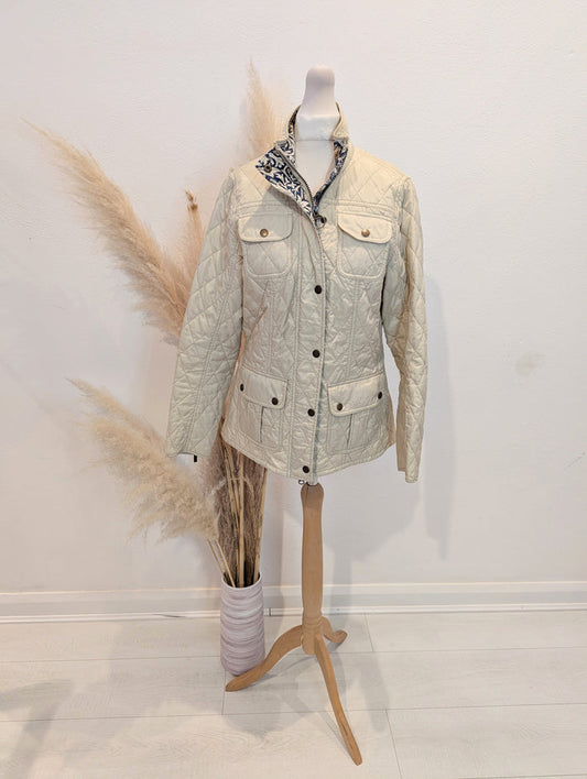 Barbour  Pearl Manderston cream quilted jacket 10