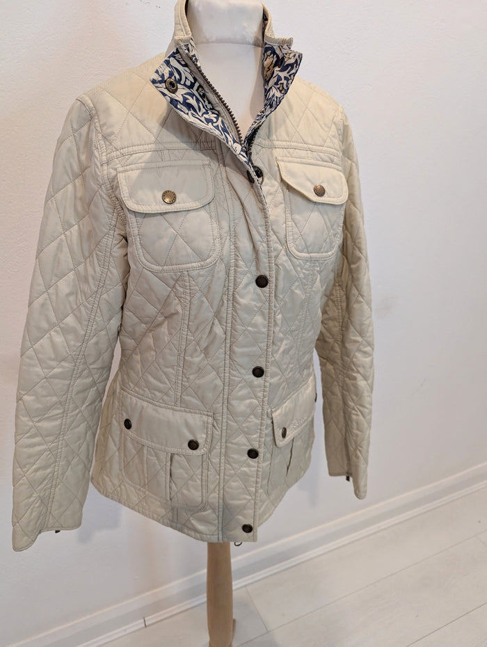 Barbour  Pearl Manderston cream quilted jacket 10
